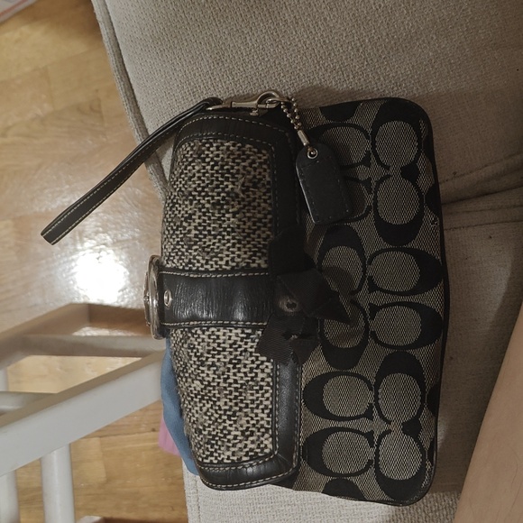 COACH Vintage Signature Soho Wool Flap Wristlet-RARE - Picture 8 of 10